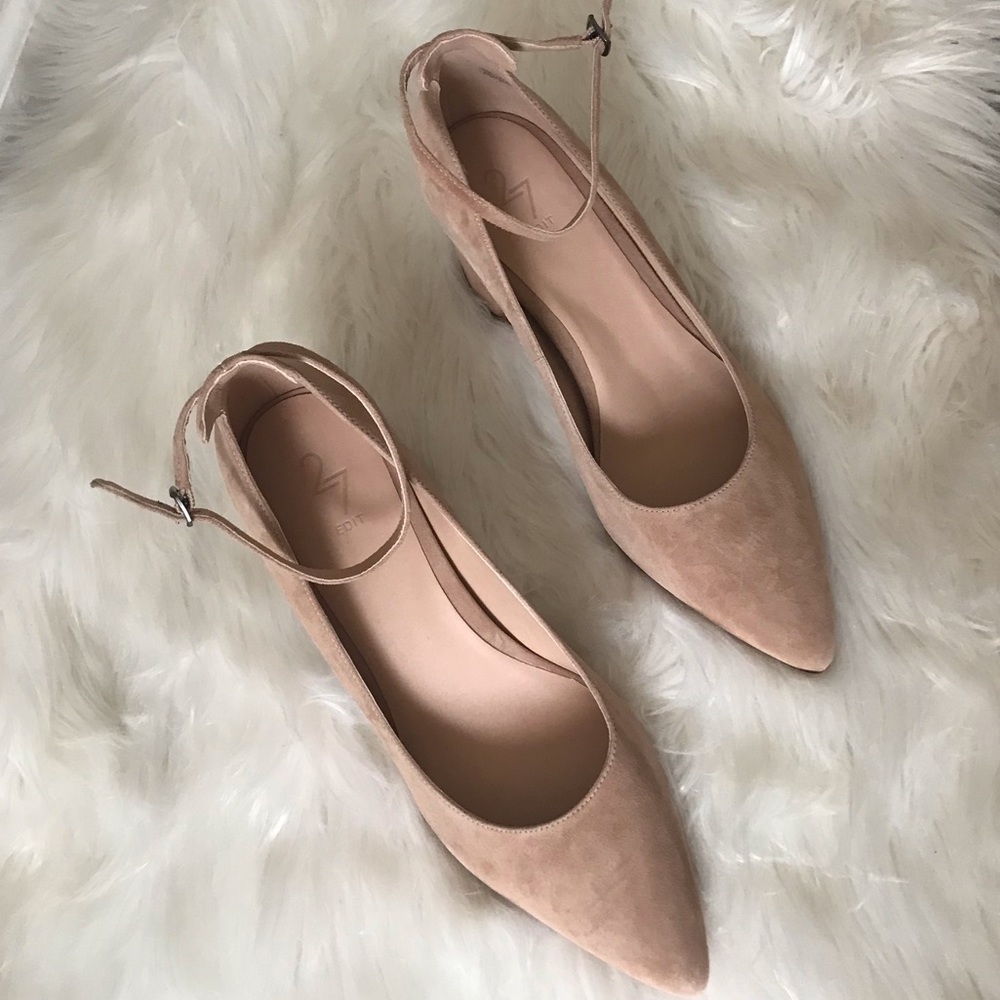 27 edit Maris Taupe Suede pointed heels